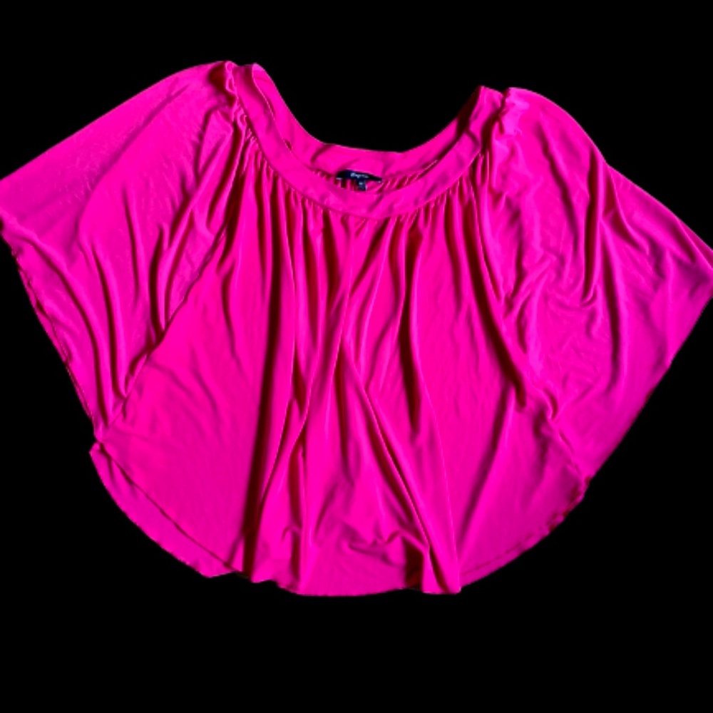 Express Off Shoulder Pink Draped Shirt - Size M